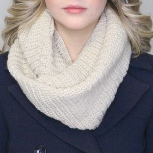 Infinity Knit Scarf in Warm Beige